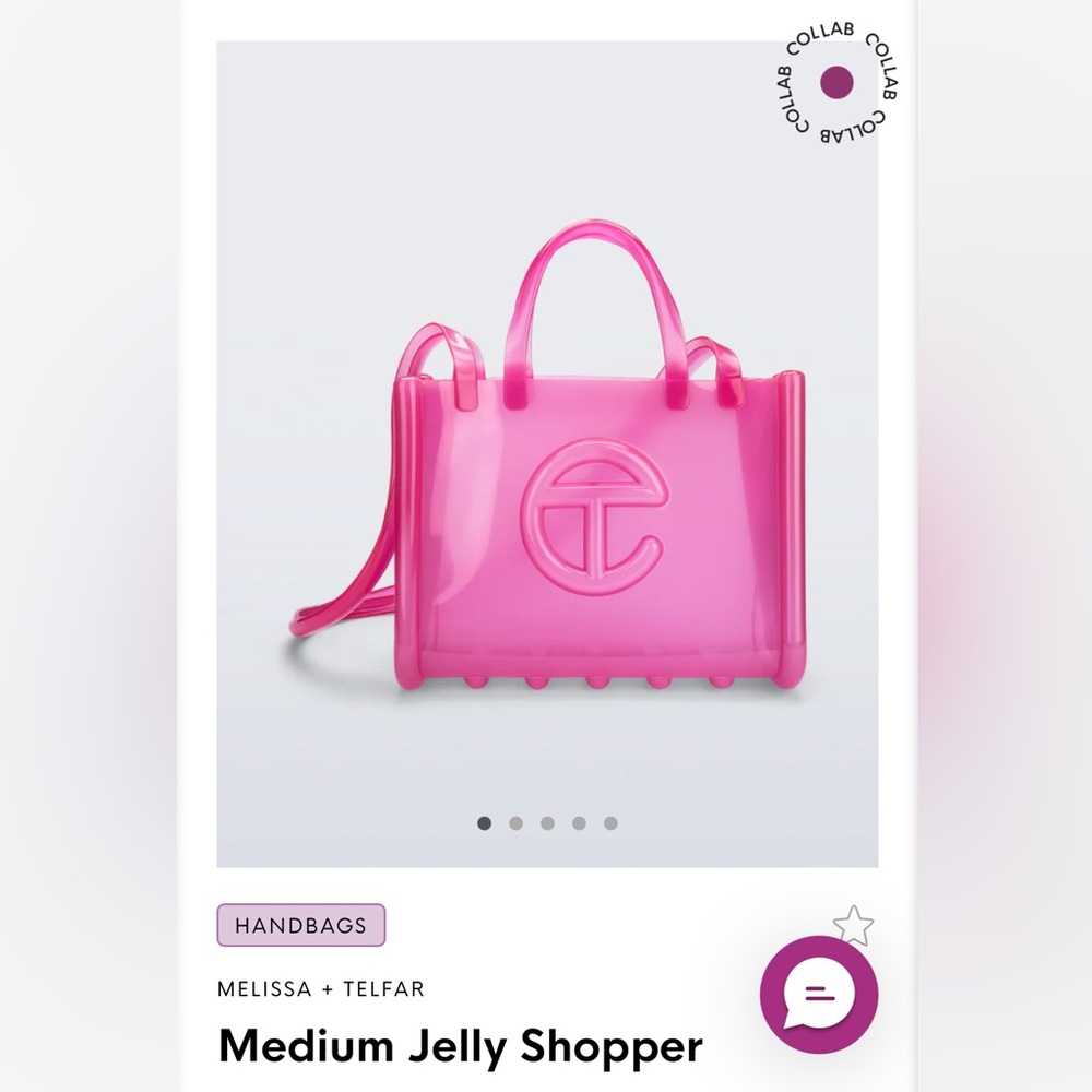 Telfar x Melissa Jelly Shopping Bag, Pink Medium, NWT